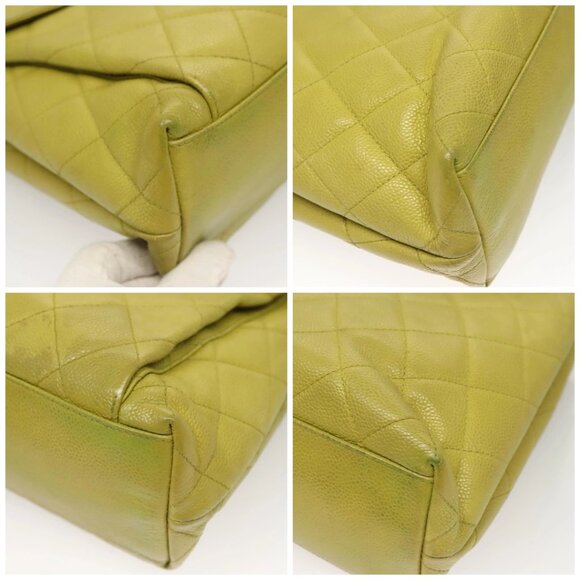 CHANEL Matelasse Chain Shoulder Bag Grained Calf Skin Green Gold CC Auth yk19052 - Picture 16 of 16